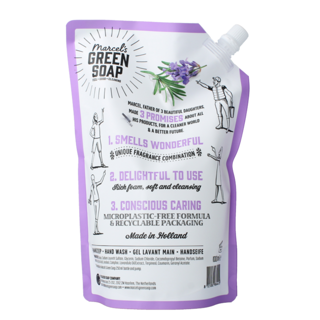 Hand soap lavender & rosemary refill 1000 Millilitres