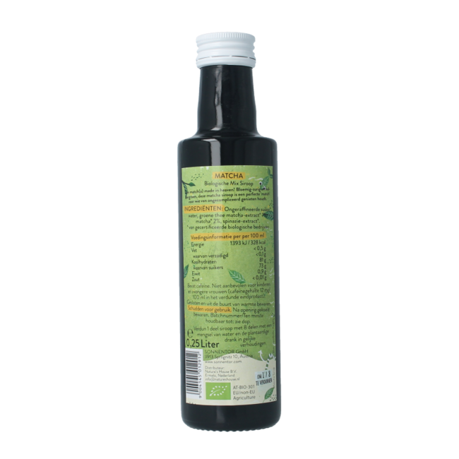 Sirope de matcha bio 250 mililitros