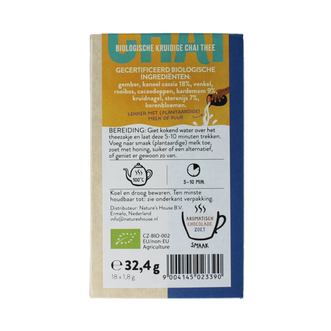 Thé chai épicé bio 18 Sachets
