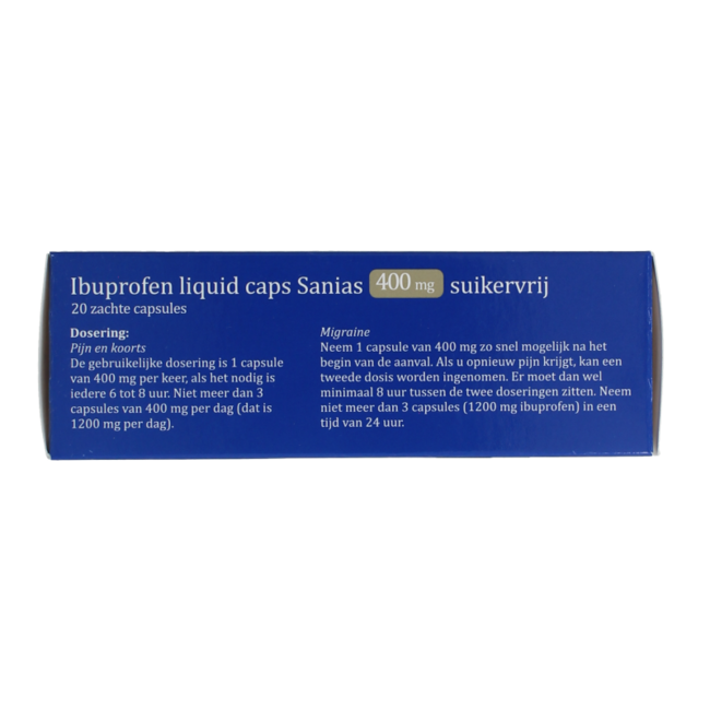 Ibuprofen liquid 400mg suikervrij 20 Capsules