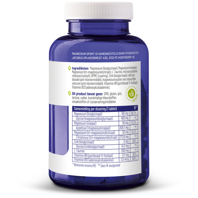 Magnesium sport bisglycinate malate & tri-dicitrate 90 Tablets