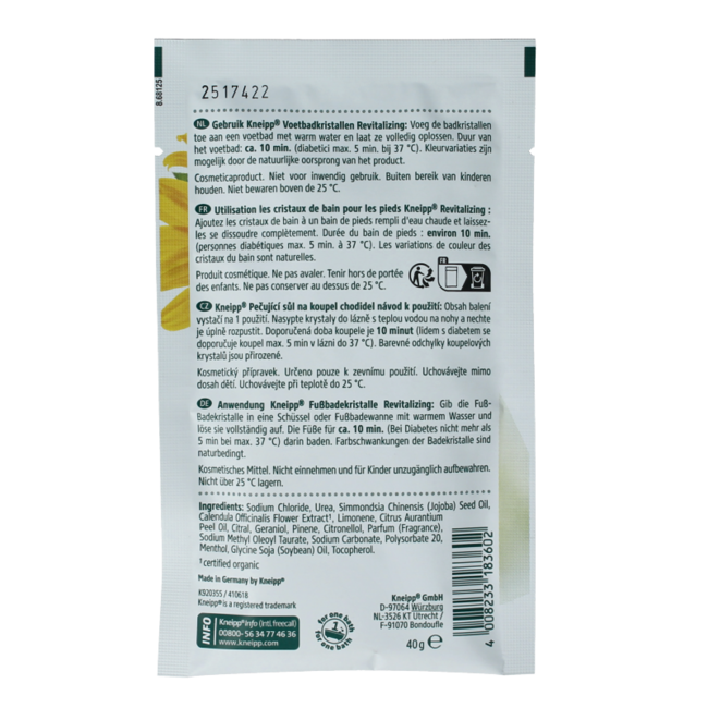 Foot bath crystals revitalising 40 Gram
