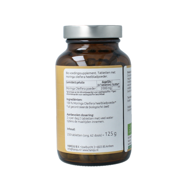 Moringa en polvo en hojas 500 mg 250 comprimidos