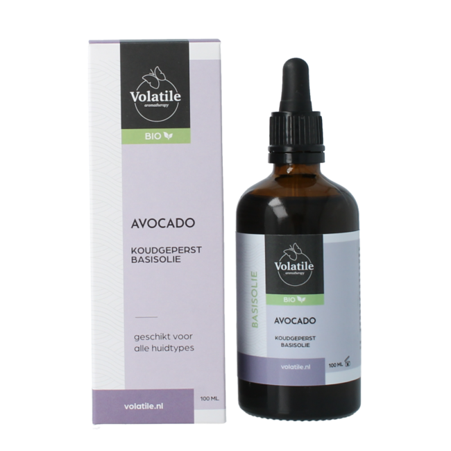 Huile de base d'avocat bio pressée à froid, flacon en verre 100 millilitres