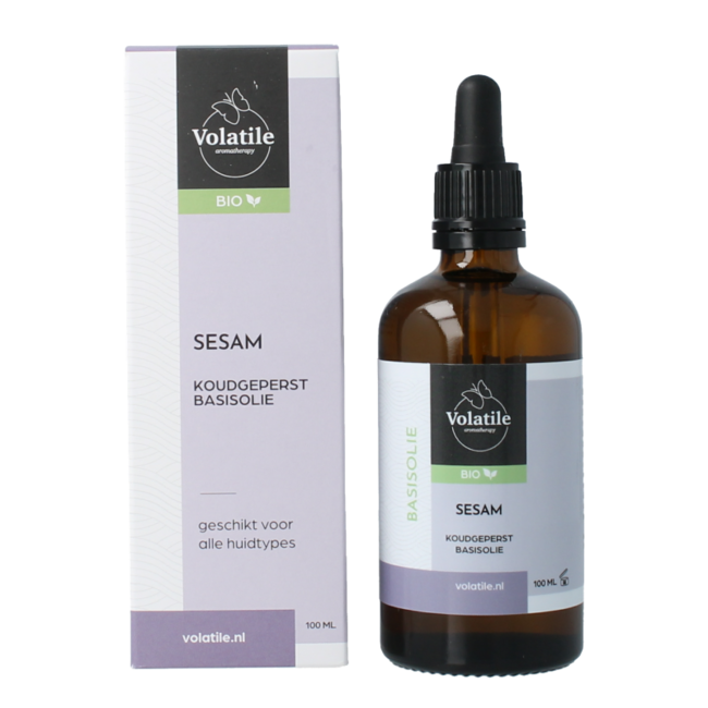 Sesam koudgeperst basisolie bio glazen fles 100 Milliliter