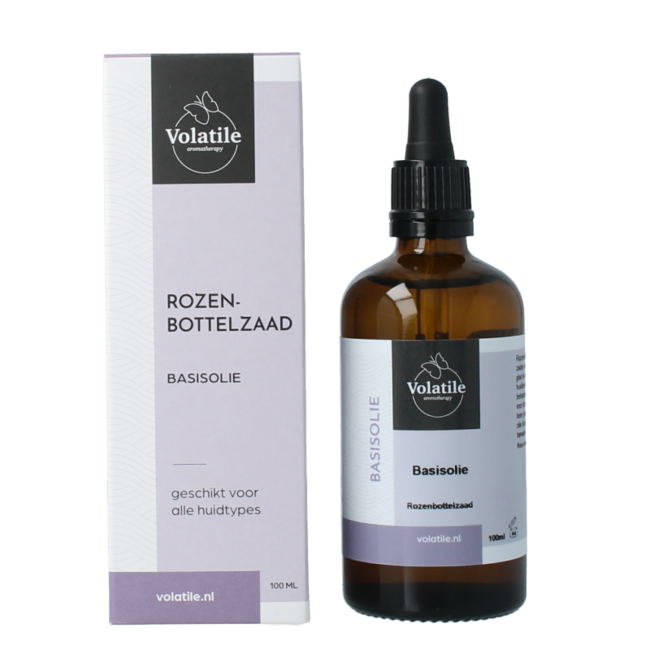 Rozenbottelzaad basisolie  glazen fles 100 Milliliter