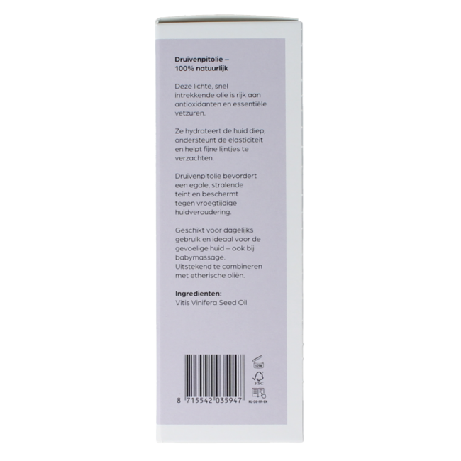 Aceite base de semilla de uva en frasco de vidrio 100 ml