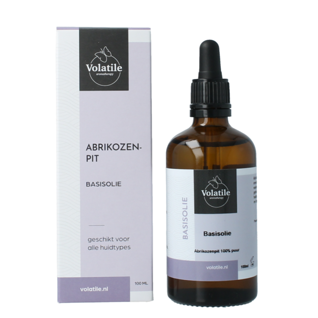 Abrikozenpit basisolie glazen fles 100 Milliliter