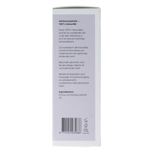 Abrikozenpit basisolie glazen fles 100 Milliliter