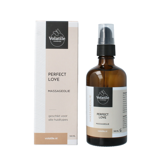 Massageolie perfect love glas met pomp 100 Milliliter