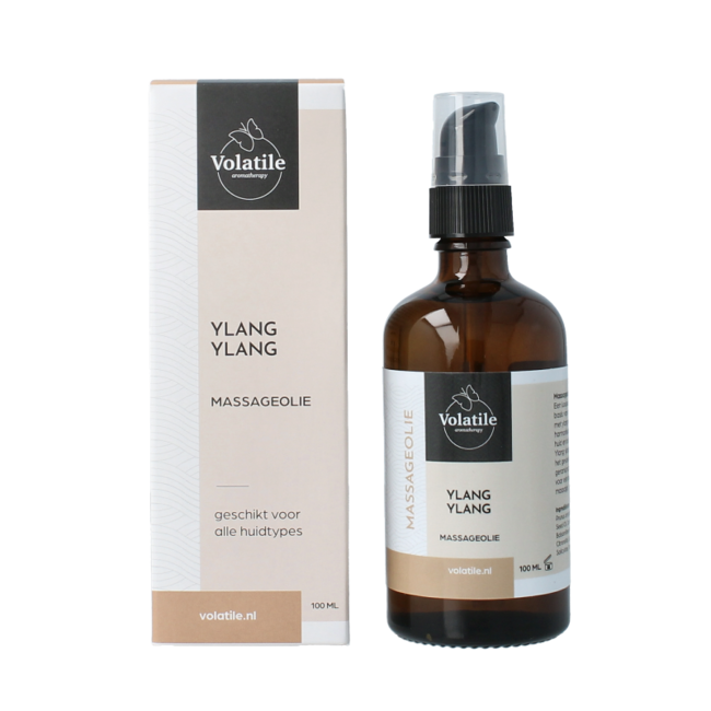 Massage oil ylang ylang glass with pump 100 Millilitres