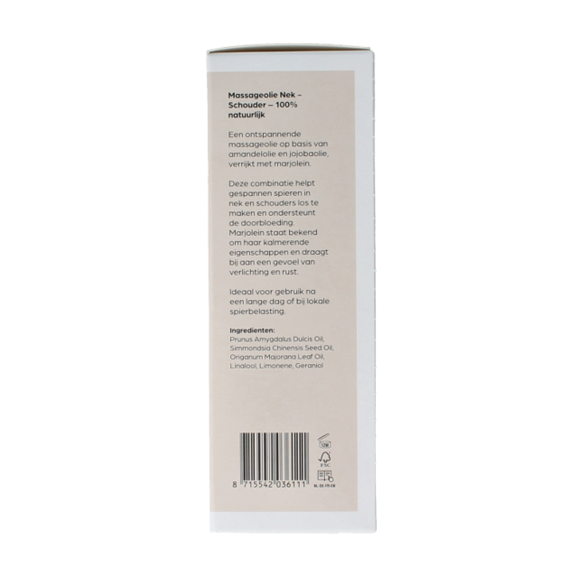 Huile de massage cou et épaules flacon en verre avec pompe 100 ml