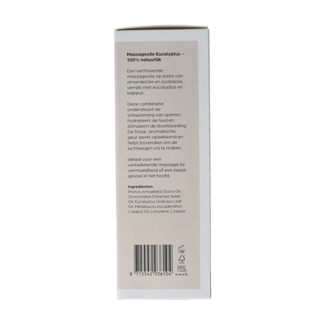 Massage oil eucalyptus glass with pump 100 Millilitres