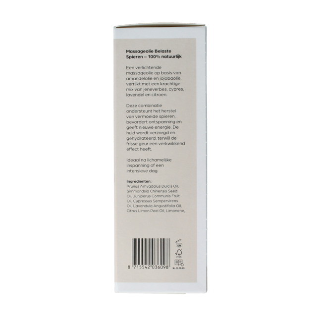 Aceite de masaje para músculos cargados frasco de cristal con dosificador 100 ml