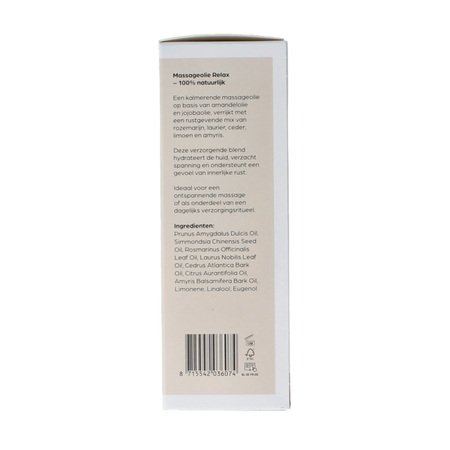 Massage oil relax glass with pump 100 Millilitres