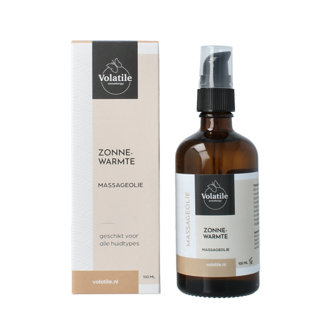 Massage oil sun warmth glass with pump 100 Millilitres