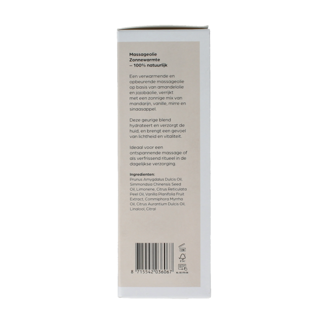 Huile de massage chaleur solaire verre avec pompe 100 millilitres