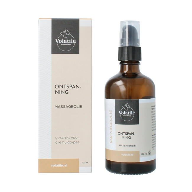 Huile de massage relaxante verre avec pompe 100 millilitres