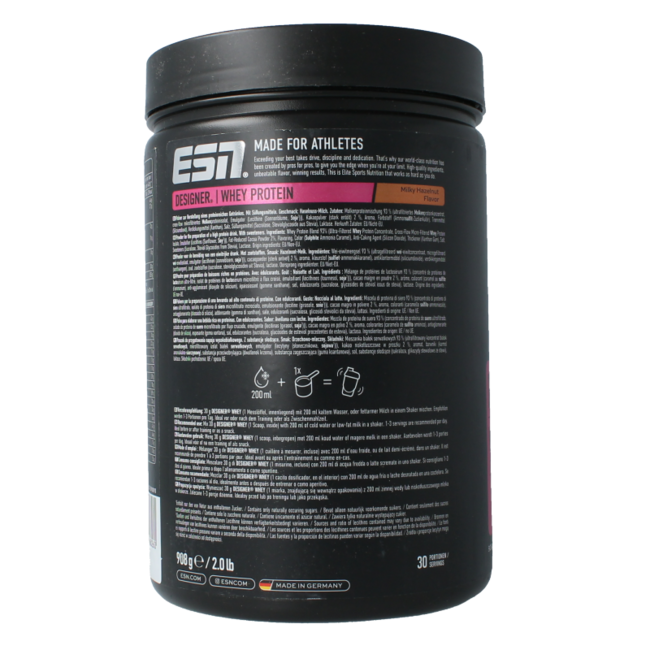 Designer whey milky hazelnut 908 Gramos