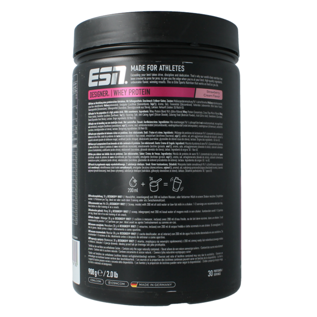 Designer whey strawberry cream 908 grammes