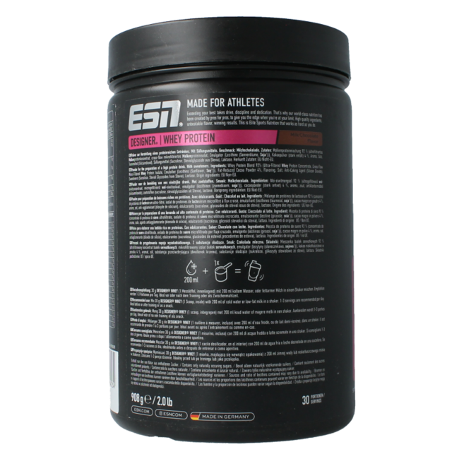 Designer whey chocolate con leche 908 gramos