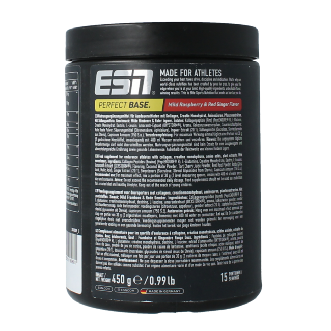 Perfect Base frambuesa suave y jengibre rojo 450 g