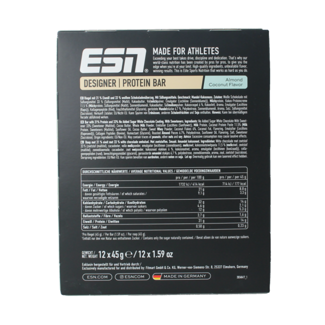 Baton kokosowo-migdałowy 45g, 12 sztuk