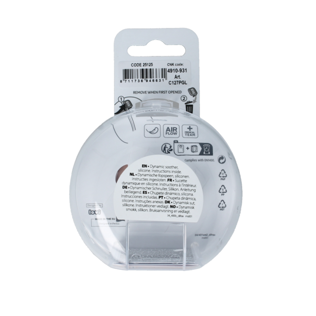 Ciuccio dinamico Prime Glow 6-18 mesi avorio/blush 2 Pezzi