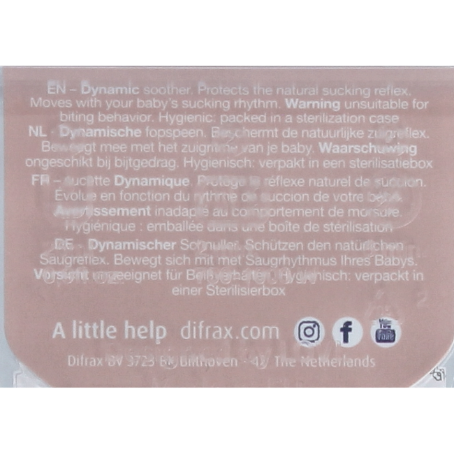 Sucette glow dynamique 0-6 mois ivoire/rose poudré 2 Pièces