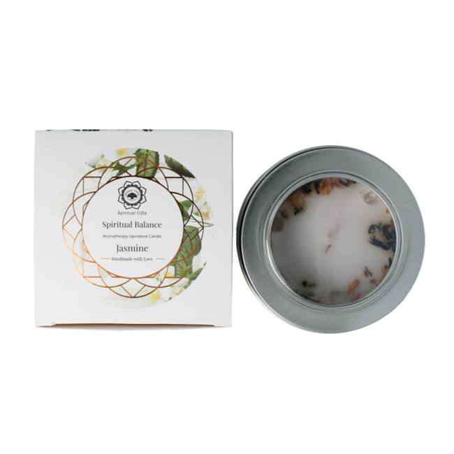 Bougie parfumée Green Tree pierre précieuse équilibre spirituel jasmin 70 g