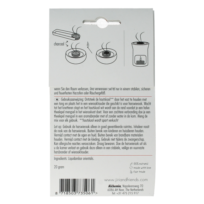 Jiri & Friends Storax Resin Incense from Turkey 20 Gram