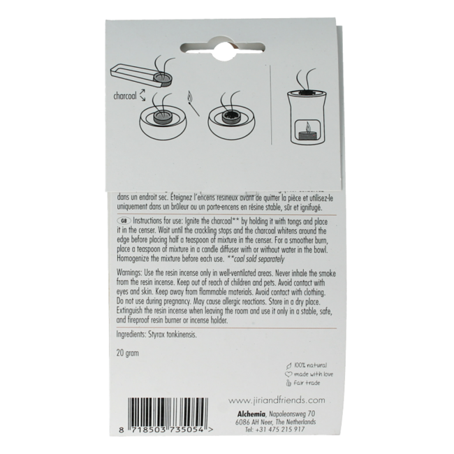 Jiri & Friends Resin Incense Benzoin Siam 20 Grams