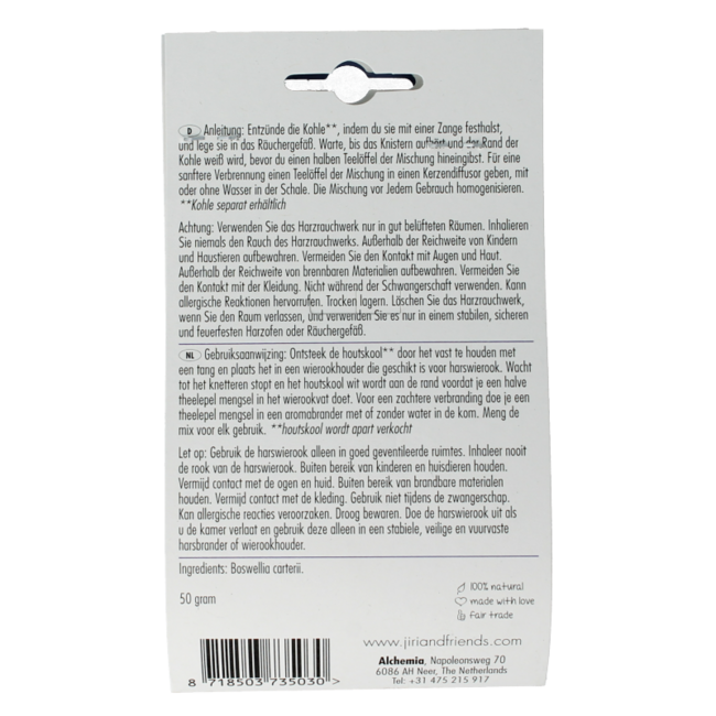 Jiri & Friends Frankincense Olibanum Resin Incense 50g