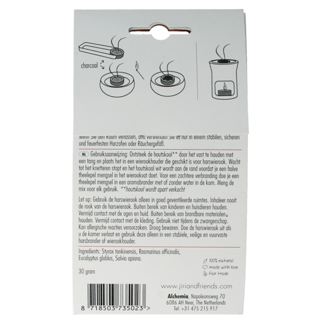 Jiri & Friends Resin Incense Clear Mind 30g