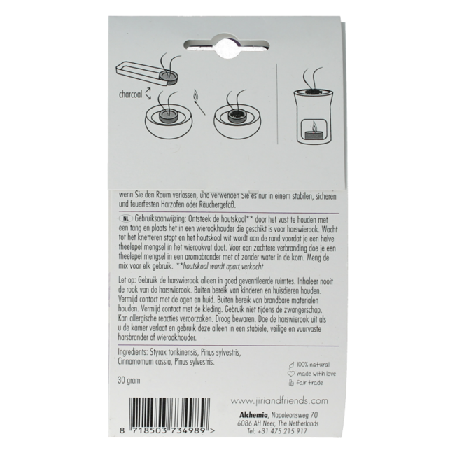 Jiri & Friends Resin Incense Winter Calm 30g