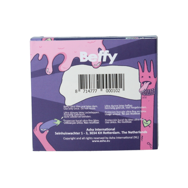 Beffy Dental Dams 4 strawberry 4 Pieces