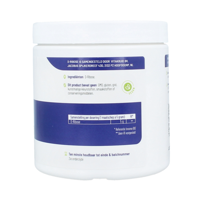 Vitakruid D-Ribosa 100% pura fermentada a partir de glucosa 450 gramos