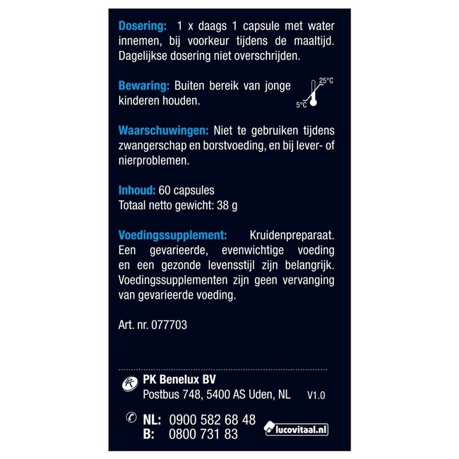 Lucovitaal L-Dopa Mucuna Pruriens 60 Kapsułek