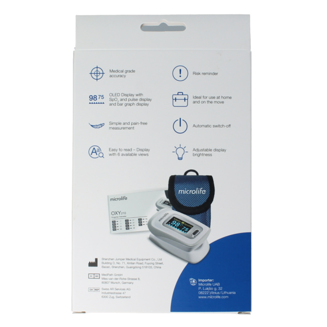 Microlife OXY210 Pulsossimetro 1 Pezzo