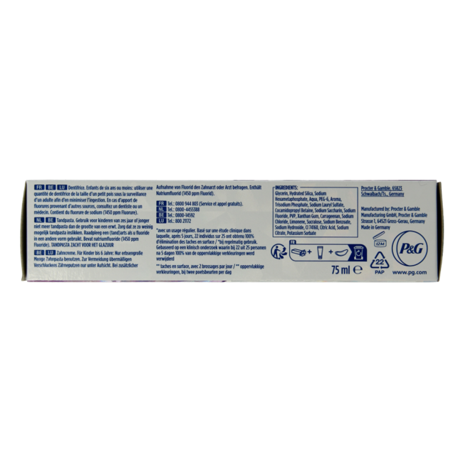 Oral B Toothpaste 3D white luxe perfection 75 Millilitres