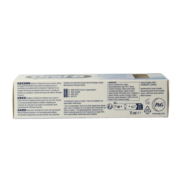 Oral B Toothpaste 3D White Advanced Express Fresh Whitening 75 Millilitres