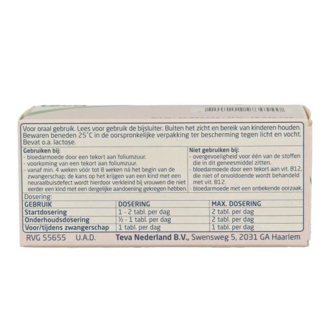 Ácido fólico 0,5 mg 90 unidades