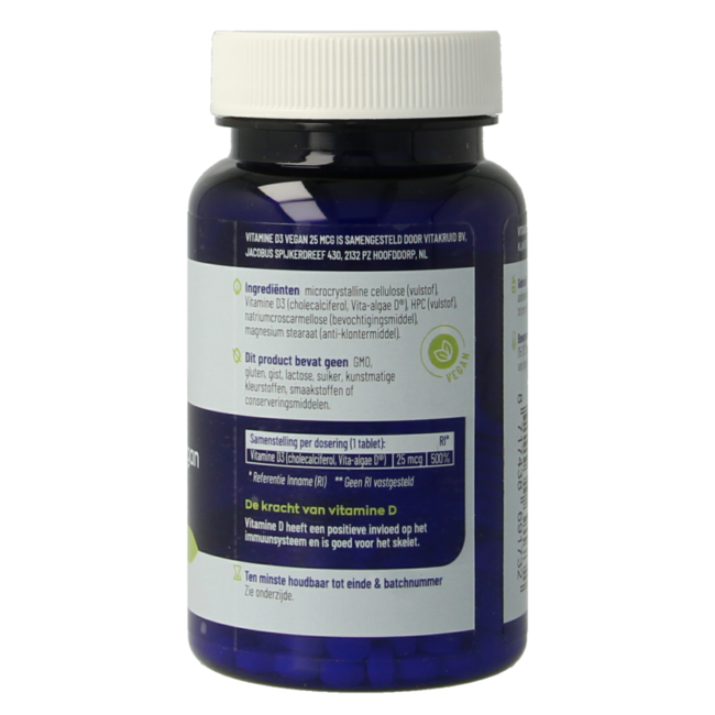 Vitakruid Vitamin D3 Vegan 25 µg / 1000 IE 120 Tabletten