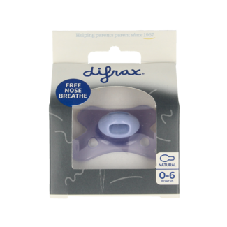 Difrax Fopspeen natural 0-6 maanden cotton candy lavander 1 Stuks