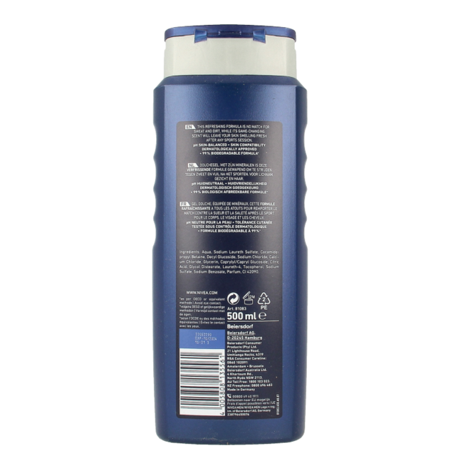 Gel de ducha Nivea Men Sport 500 mililitros