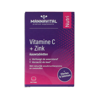 Mannavital Vitamin C plus zinc 60 Tablets
