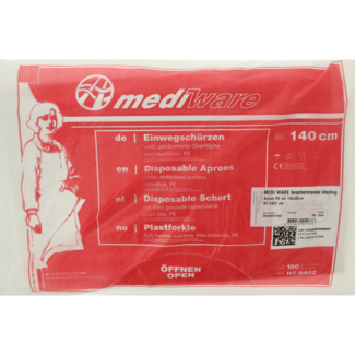 Blockland Disposable PE apron white 140 x 80cm 100 pieces