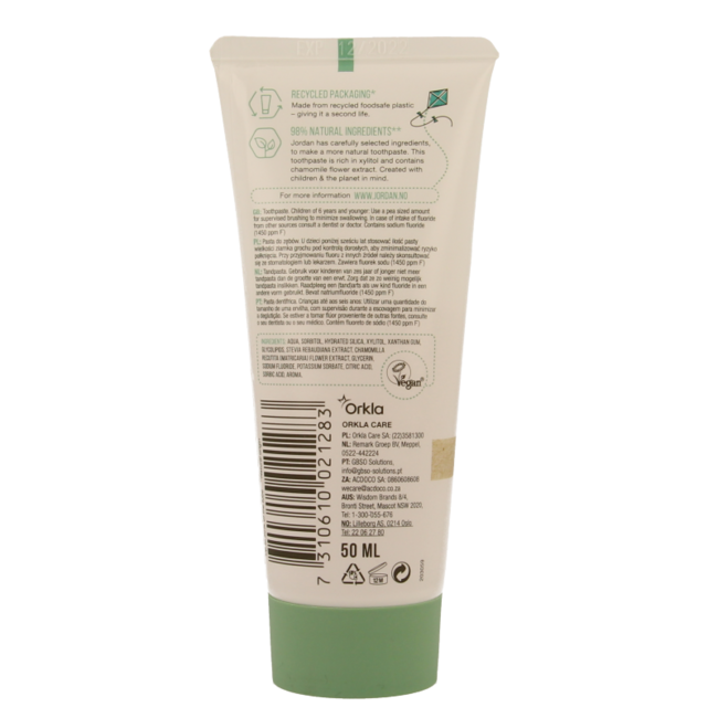 Dentifricio Jordan Green Clean Junior 6+ 50 Millilitri