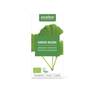 Purasana Purasana Ginkgo biloba vegan organic 70 Vegetarian capsules