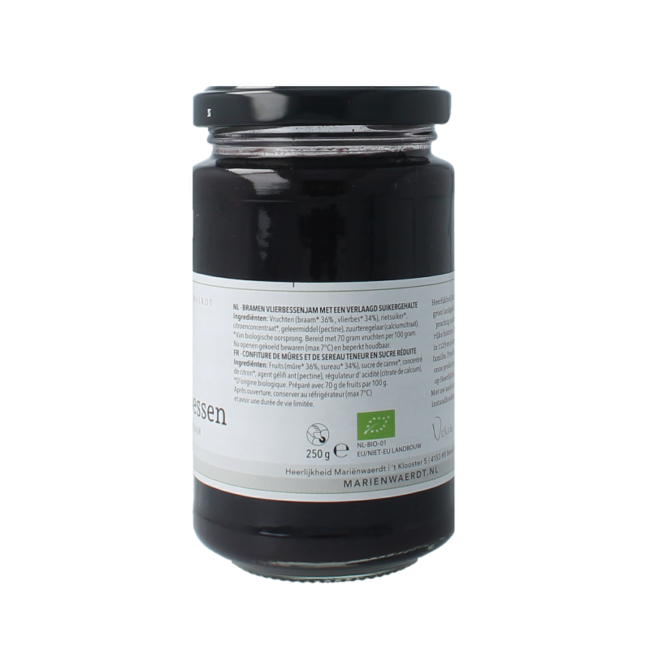 Confiture du potager Marienwaerdt mûres et baies de sureau bio 250 g